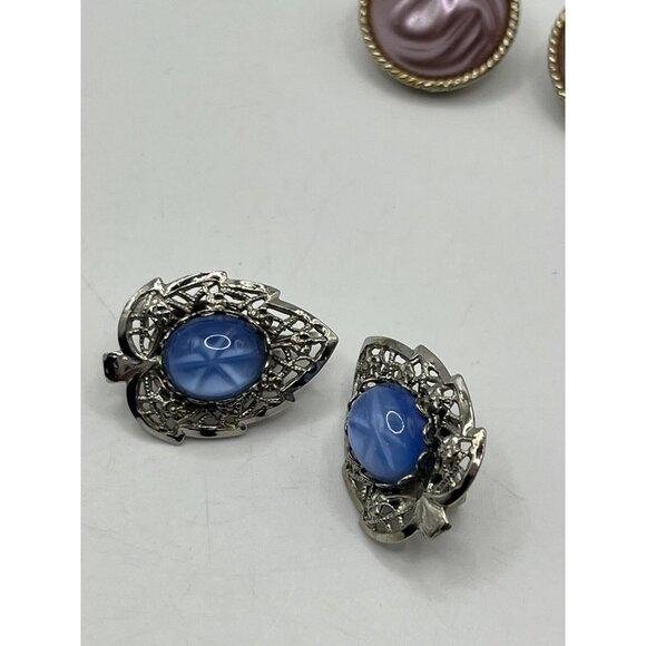 Exquisite Lot Of 5 Vintage Clip-On Earrings VERY PRETTY , SEE ALL - Picture 9 of 16